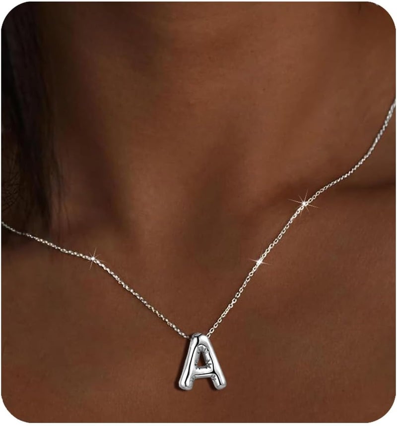 MTINEAPS Store Gold Initial Necklaces Gifts for Teen Girls Women, Teen Girl Gift Trendy Bubble Letter Pendant Necklace Jewelry Personalized Birthday Gifts for Girls Teens Women - Image 2